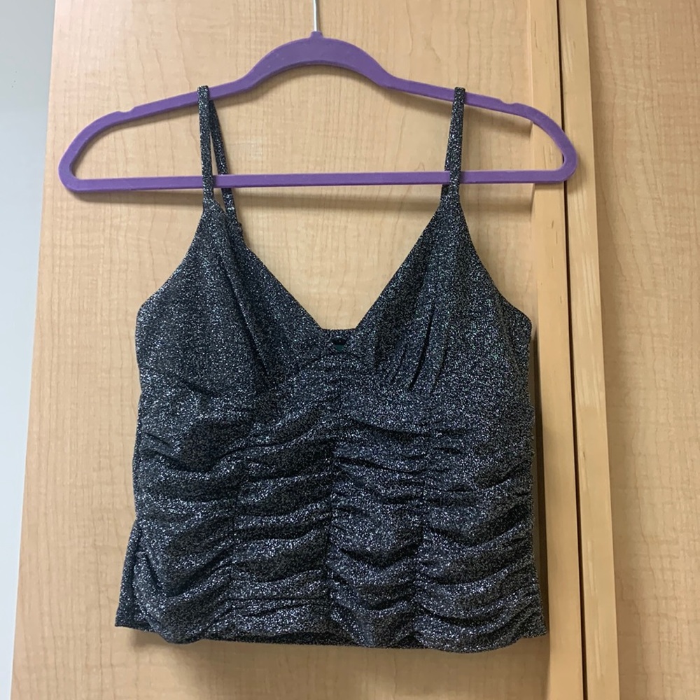 Sparkly black and silver tank